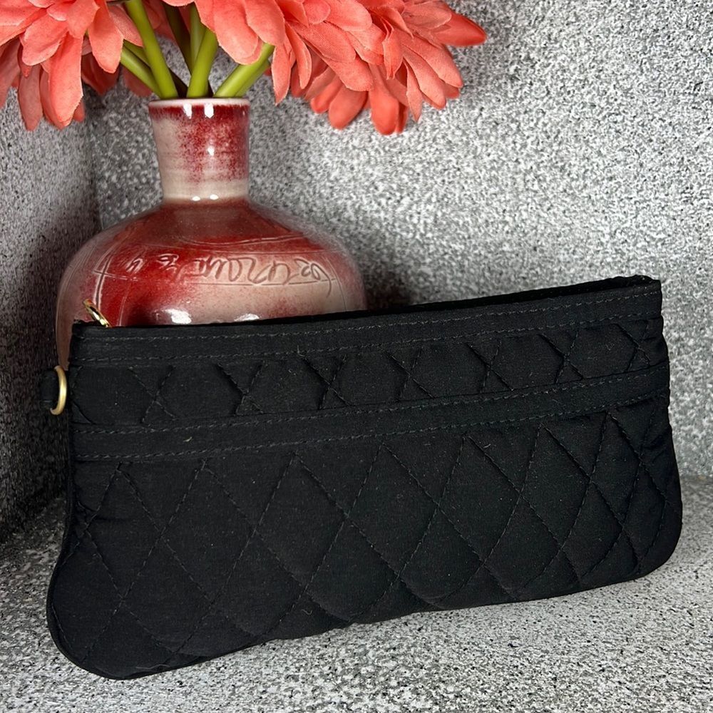 Vera Bradley Black Quilted Cosmetic Case